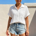 Vivara – Blusa in Tessuto Crepè con Bottoni per Donne