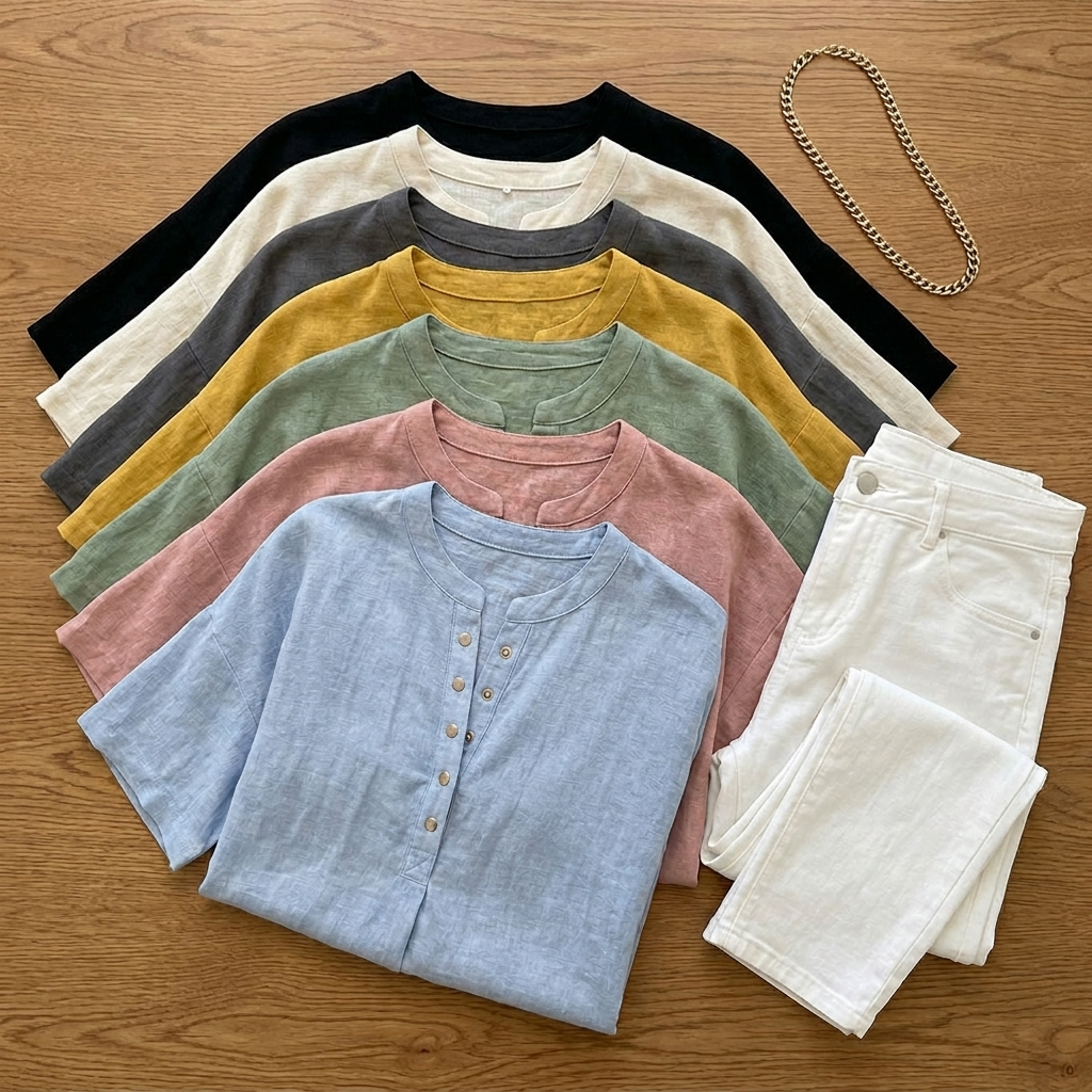 Blusa Henley da Donna Lunavia Senza Sforzo