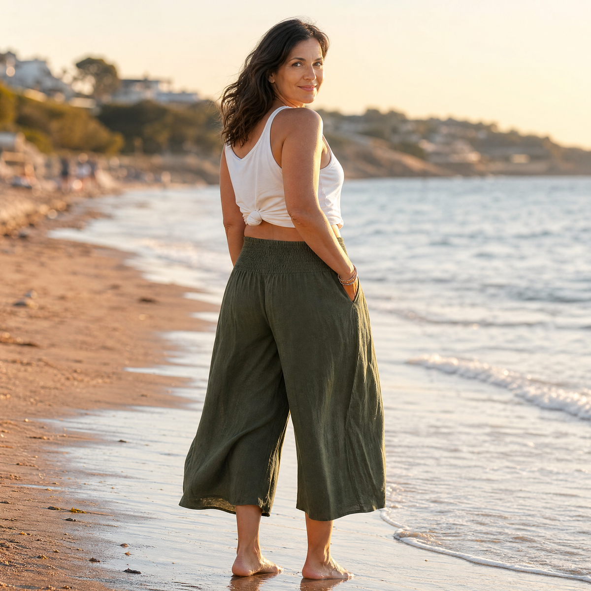 Coastella – Pantaloni Culotte a Vita Arricciata per Donna
