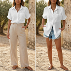 Vivara – Blusa in Tessuto Crepè con Bottoni per Donne