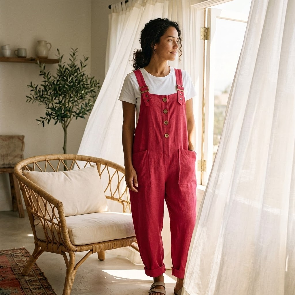 Slowlinen – Salopette con Bottoni Frontali