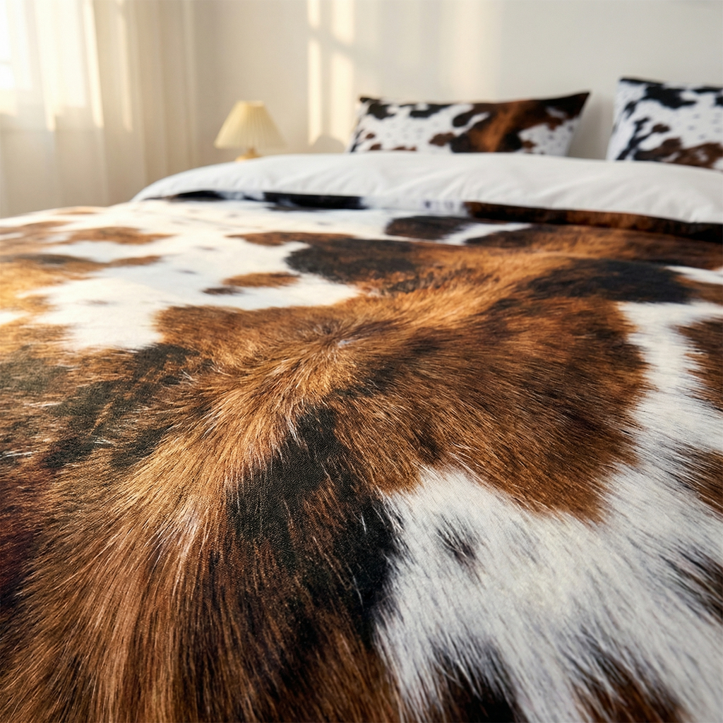Ranchero – Set di Biancheria da Letto in Pelle di Vacca Western