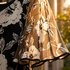 Solenya – Abito floreale in chiffon per donna con sovrapposizione trasparente