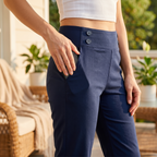 Marivella – Pantaloni Capri Stretch a Vita Alta per Donna