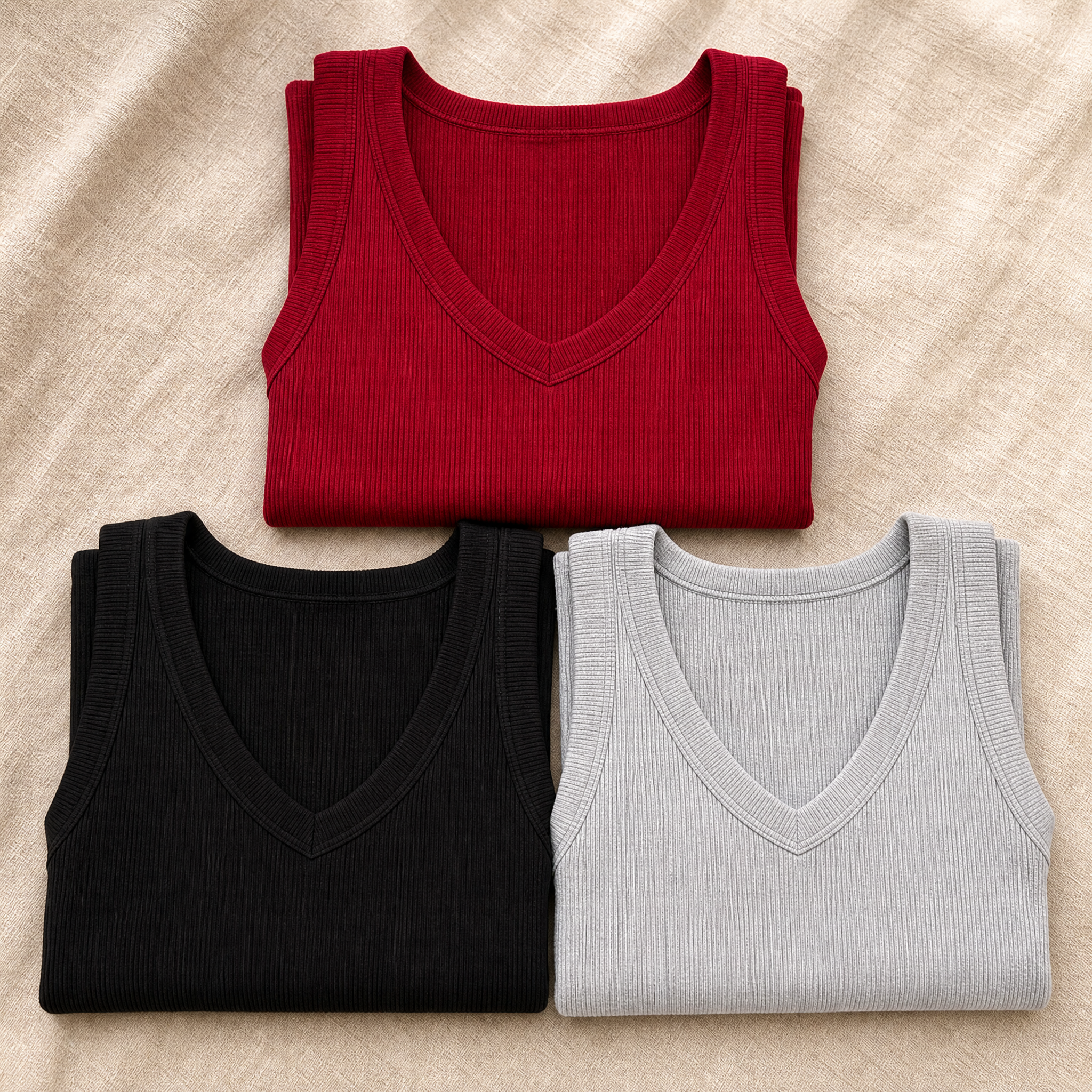 Wearbella – Canotta Donna a Costine con Scollo a V