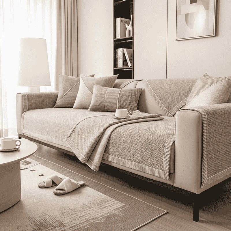SOFALUX – Copridivano Antiscivolo in Cotone-Lino per Comfort in Ogni Stagione