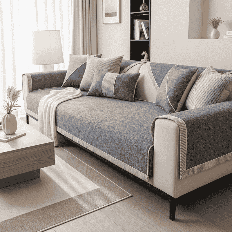 SOFALUX – Copridivano Antiscivolo in Cotone-Lino per Comfort in Ogni Stagione