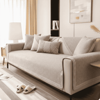 SOFALUX – Copridivano Antiscivolo in Cotone-Lino per Comfort in Ogni Stagione