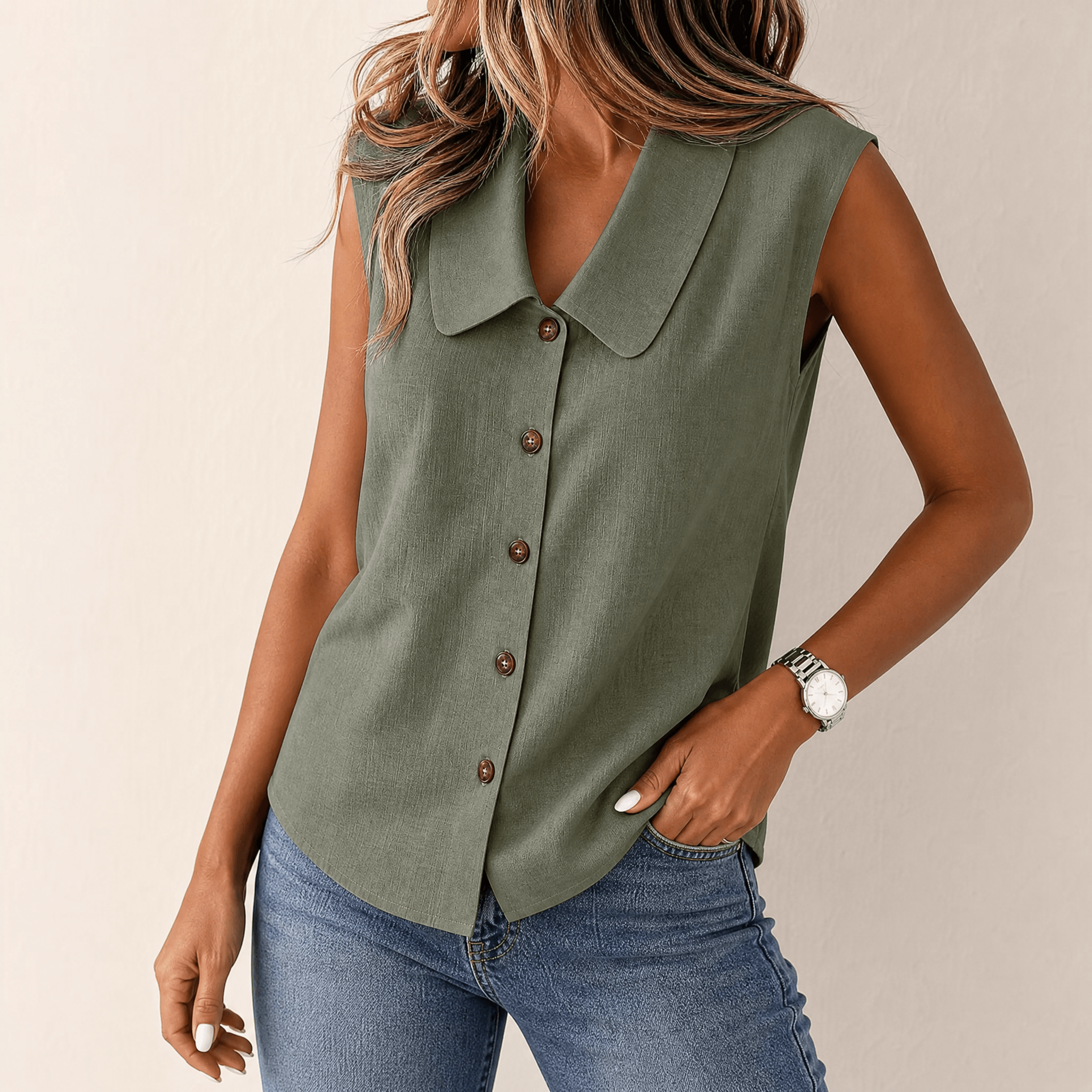 Linora – Top estivo collare donna leggero
