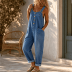 Lovarra – Salopette in Denim Relaxed da Donna con Tasche