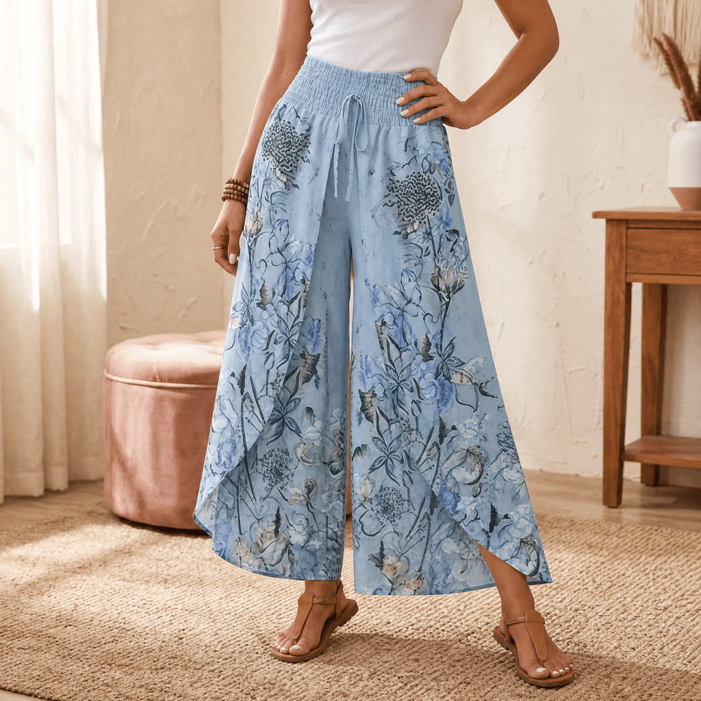 Lunavia – Pantaloni larghi boho floreali da donna