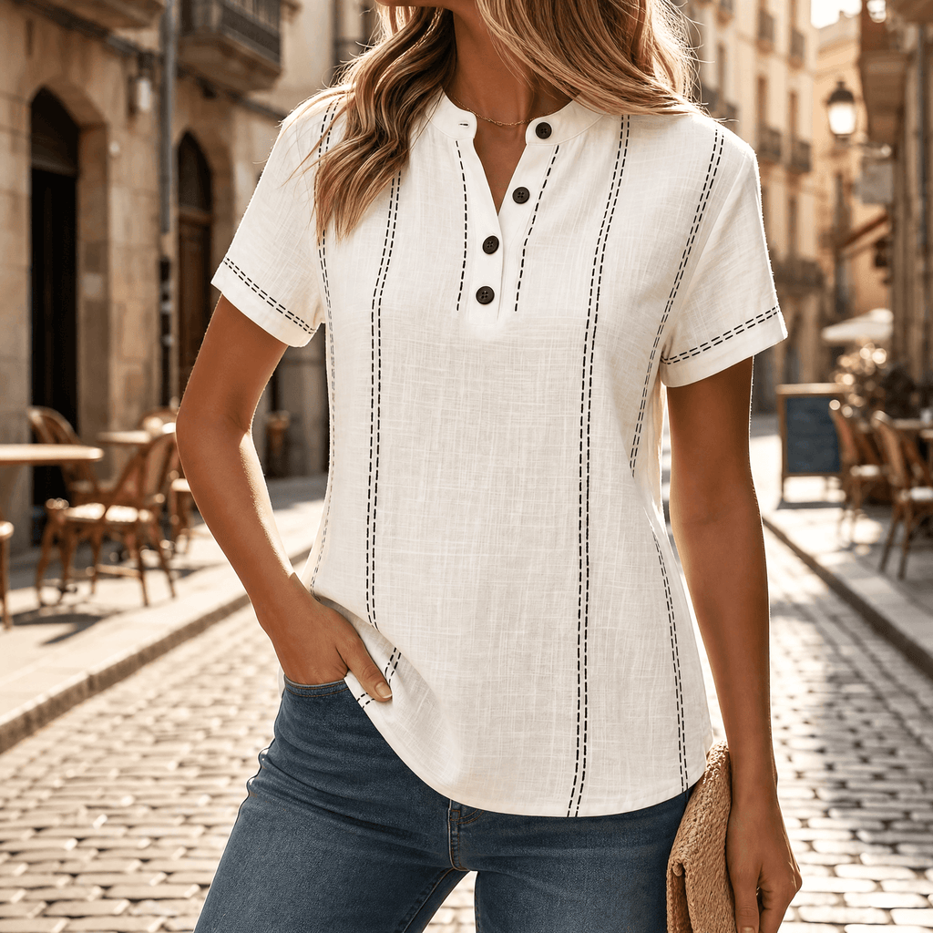Lunavia – Top Henley Cucito da Donna
