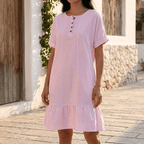 Lunavia – Abito Mini a Strisce per Donna con Bottoni e Tasche