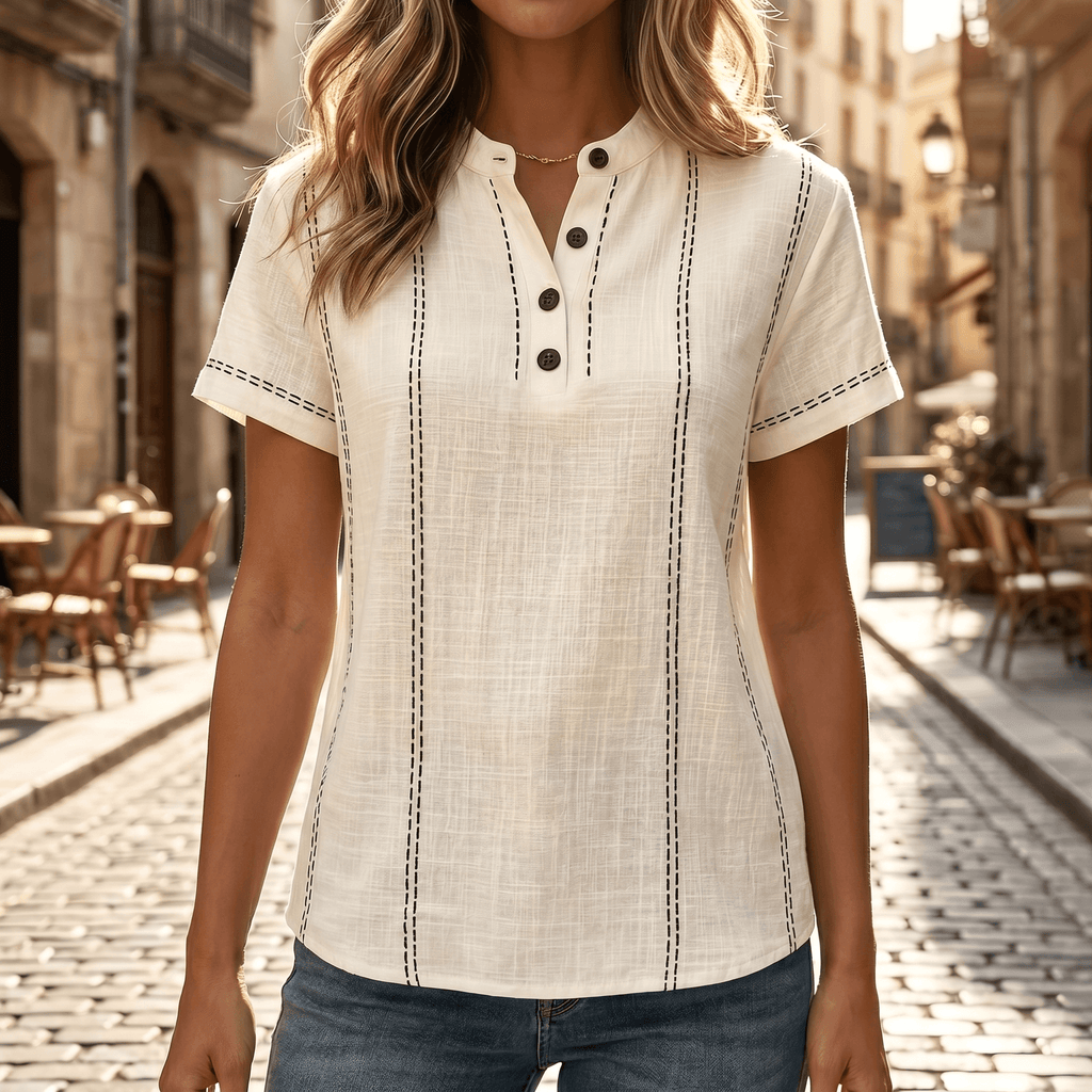Lunavia – Top Henley Cucito da Donna