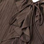 Maelora – Blusa a maniche lunghe con scollo a V e volant arricciati