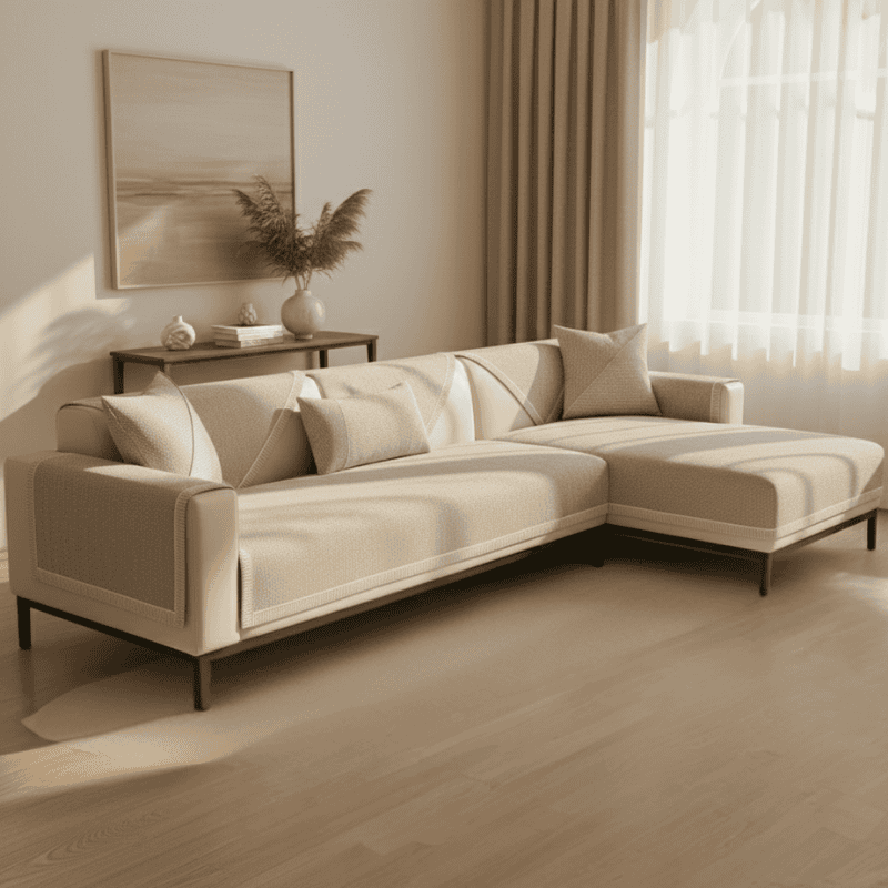 SOFALUX – Copridivano Antiscivolo in Cotone-Lino per Comfort in Ogni Stagione