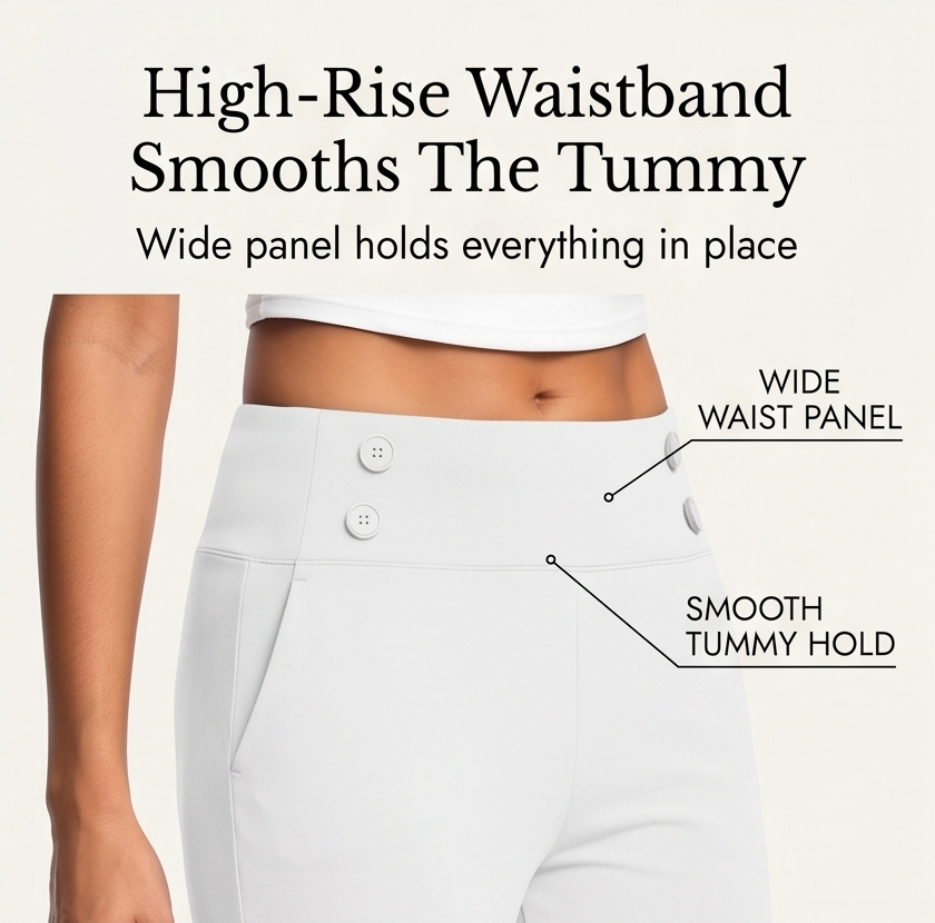 Marivella – Pantaloni Capri Stretch a Vita Alta per Donna