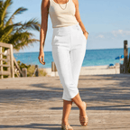 Marivella – Pantaloni Capri Stretch a Vita Alta per Donna