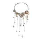 Celestra - Collana con Frange di Sole, Luna e Stelle
