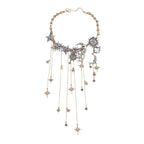 Celestra - Collana con Frange di Sole, Luna e Stelle