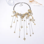 Celestra - Collana con Frange di Sole, Luna e Stelle