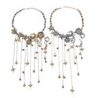 Celestra - Collana con Frange di Sole, Luna e Stelle