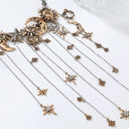 Celestra - Collana con Frange di Sole, Luna e Stelle