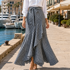 Veluna – Gonna Maxi Asimmetrica con Volant per Donne