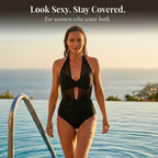 Marella – Costume da bagno controlla pancia in rete per donna