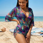 Lunavera – Set da bagno tropicale da donna in 3 pezzi con kimono