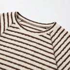 Elara – T-shirt rilassata a righe testurizzate per donna