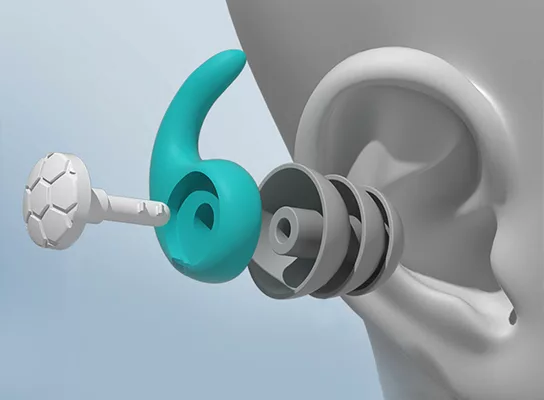Tappi per le Orecchie in Silicone con Cancelletto di Rumore per Dormire