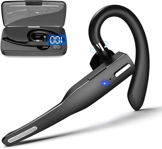 Cuffie/Earpiece Wireless Bluetooth 5.1 con Doppio Microfono per Camionisti con Cancellazione del Rumore