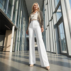 Elara – Pantaloni da completo a gamba larga con vita alta per donna
