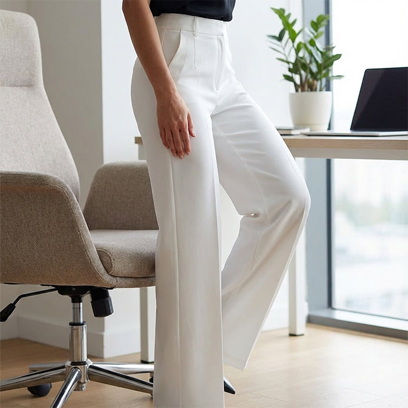 Elara – Pantaloni da completo a gamba larga con vita alta per donna