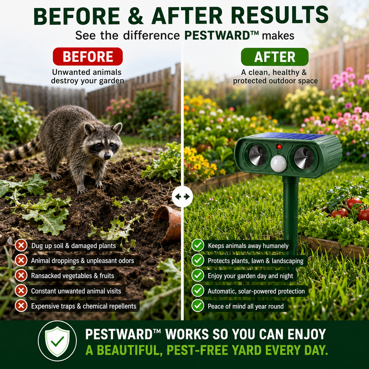 PESTWARD – Dispositivo a Energia Solare per la Deterrenza Umana degli Animali in Giardino