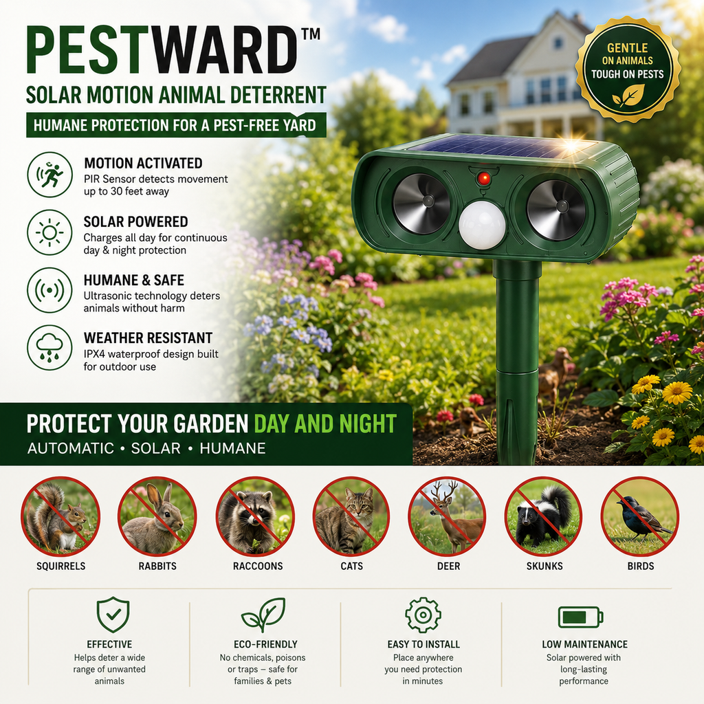 PESTWARD – Dispositivo a Energia Solare per la Deterrenza Umana degli Animali in Giardino