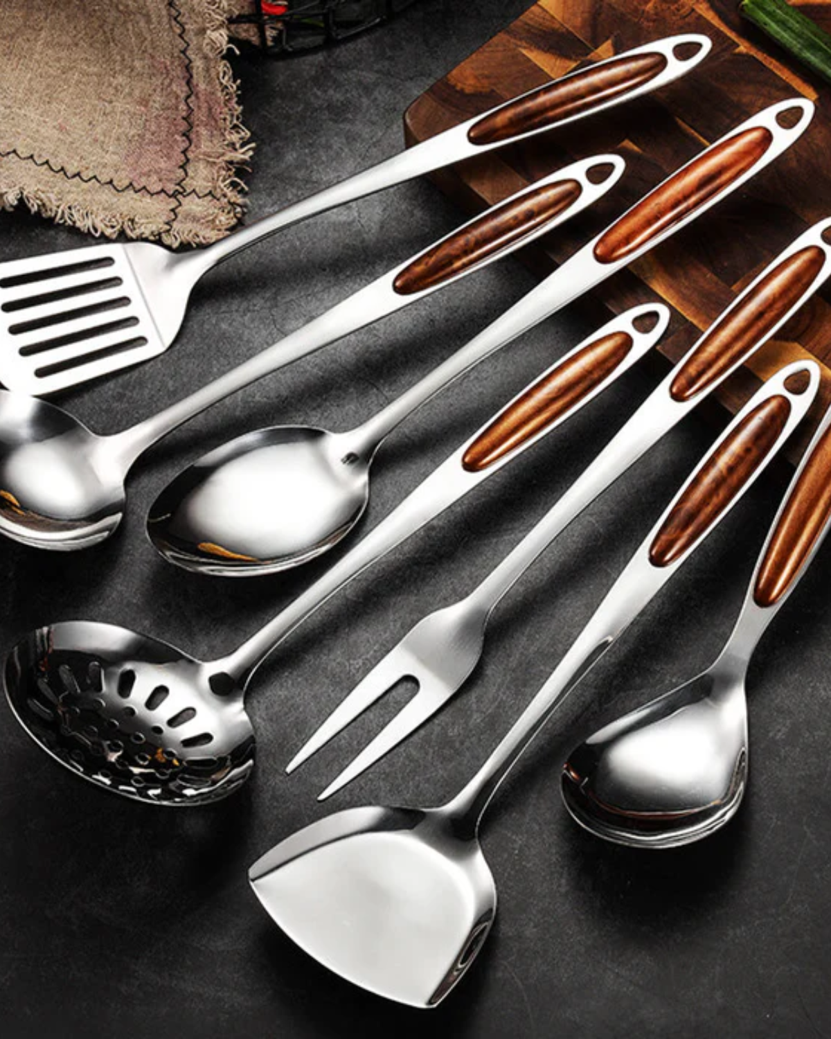 Set di Utensili da Cucina in Acciaio Inossidabile Premium