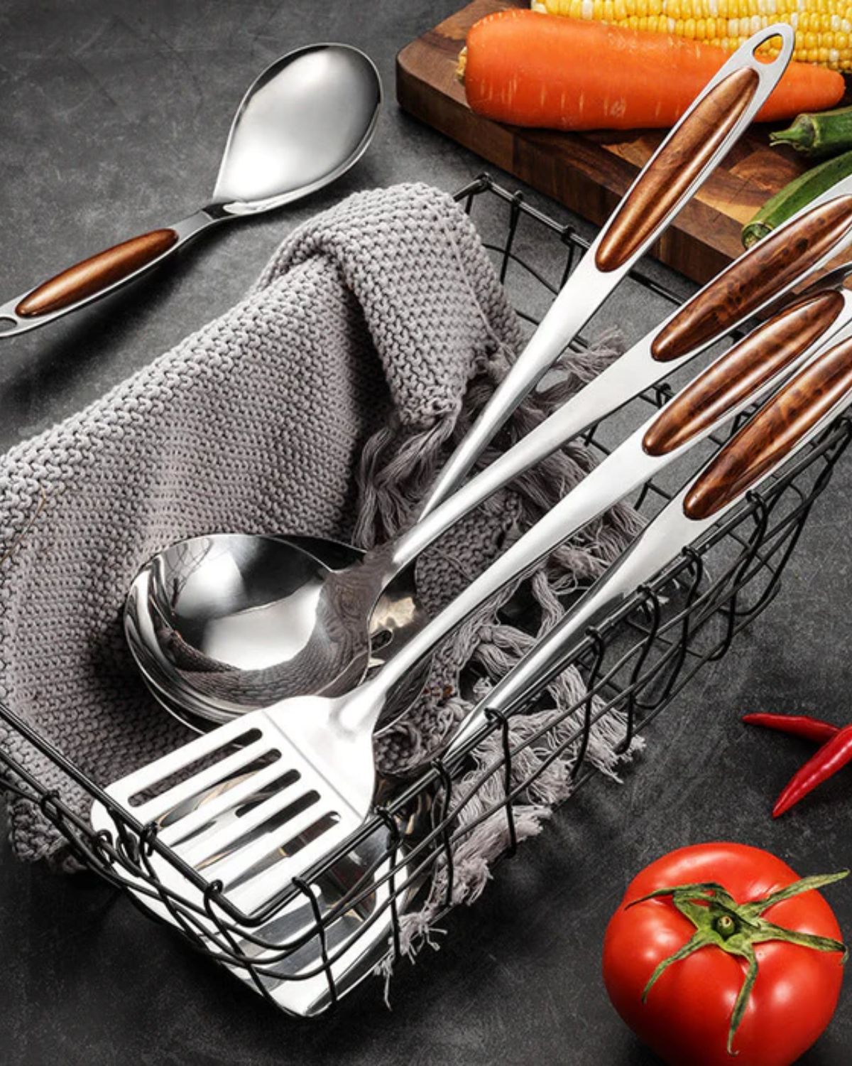 Set di Utensili da Cucina in Acciaio Inossidabile Premium