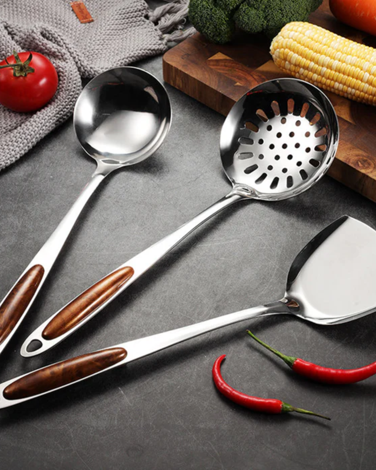 Set di Utensili da Cucina in Acciaio Inossidabile Premium