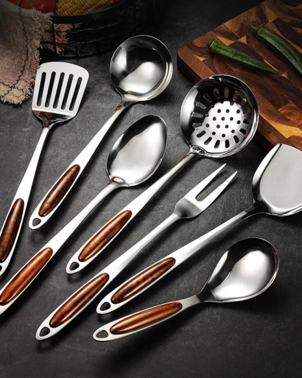 Set di Utensili da Cucina in Acciaio Inossidabile Premium