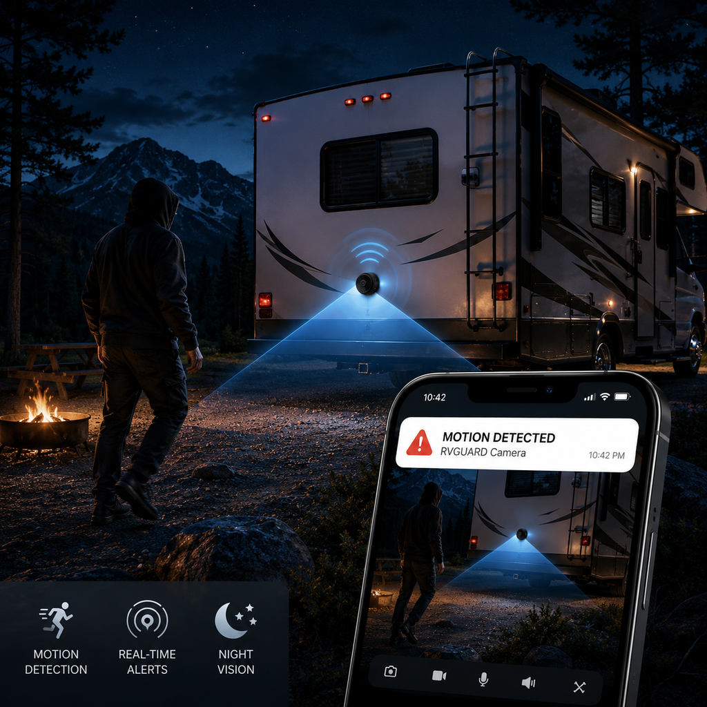 RVGUARD – Telecamera di Retromarcia Wireless con Visione Notturna e Rilevamento di Movimento