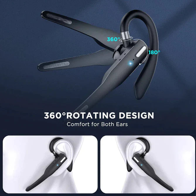 Cuffie/Earpiece Wireless Bluetooth 5.1 con Doppio Microfono per Camionisti con Cancellazione del Rumore