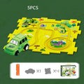 Puzzle educativo con circuiti di veicoli elettrici