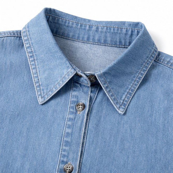 Soléa – Abito Camicia da Donna con Tasche, Midi A-Line