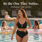 Solaia – Set bikini a vita alta scolpito e testurizzato per donna