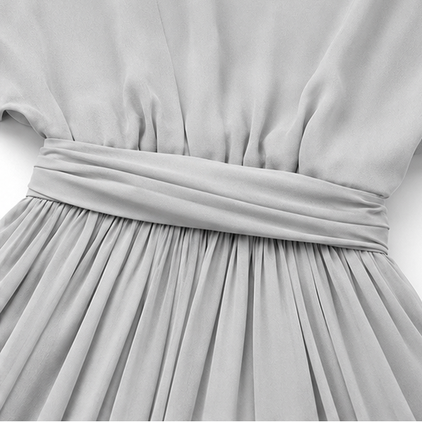 Solavia – Maxidress in chiffon simile con spalle scoperte per matrimoni ed eventi formali