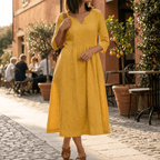 Solenne – Abito Midi Relaxed con Scollatura a V
