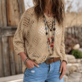 Sunfara – Top V-Neck Bohemien all'Uncinetto per Donna