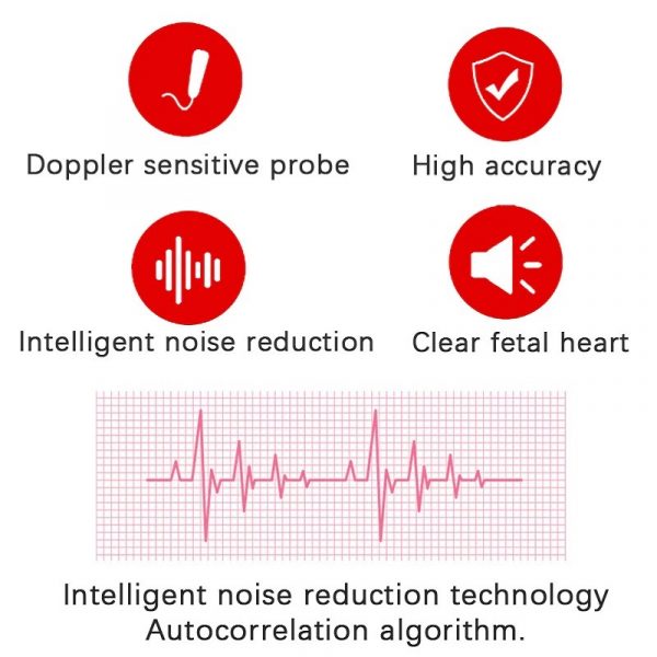 Monitor Fetal Doppler per la Frequenza Cardiaca del Feto - Rilevatore di Suoni del Cuore del Bambino